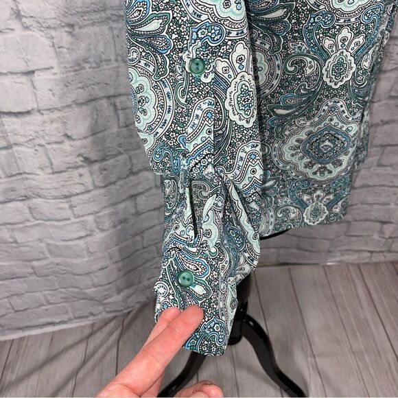Notations petite paisley print button down blouse sz petite small - Picture 7 of 13